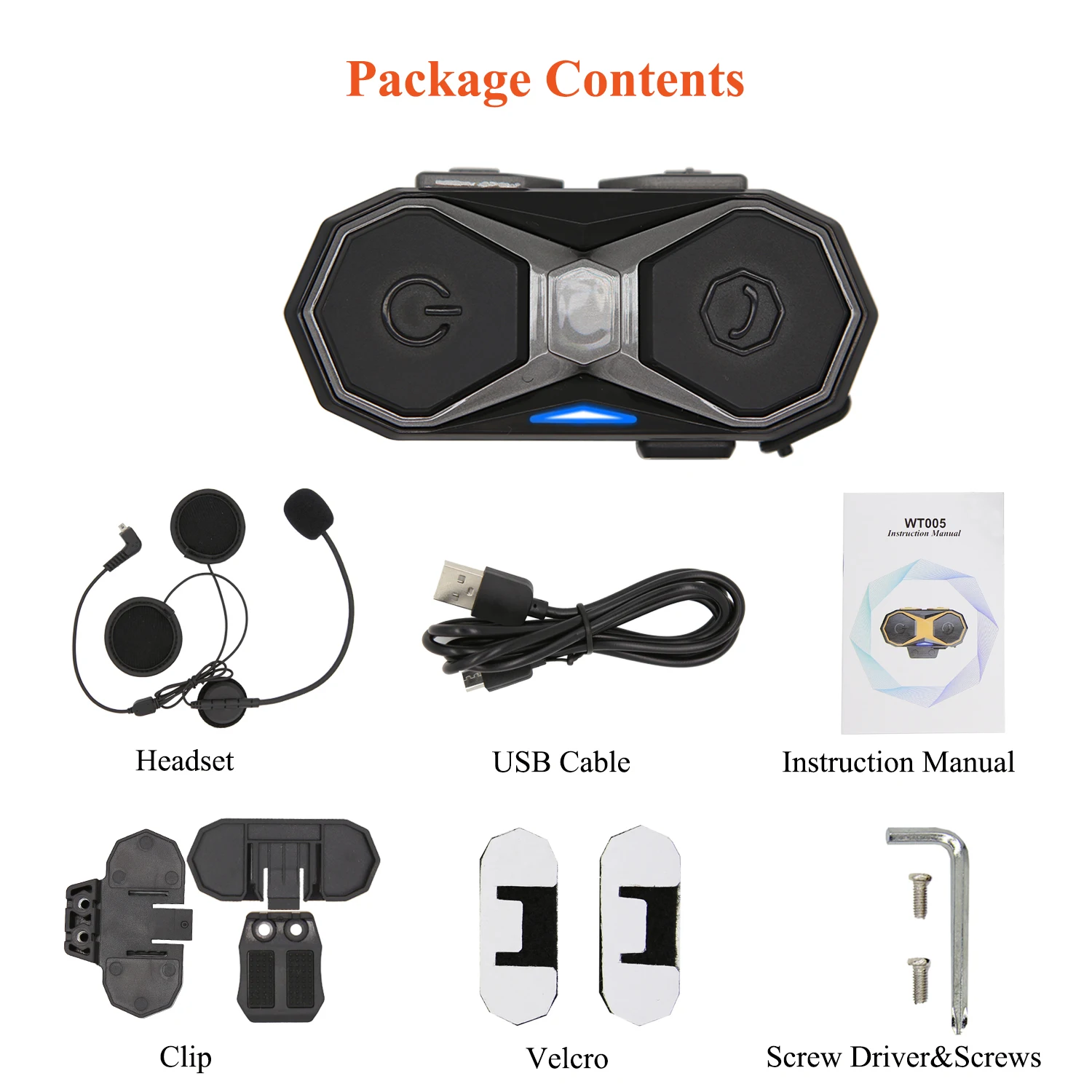 Беспроводная мотоциклетная гарнитура с синим зубом дальность 1000 м для шлема