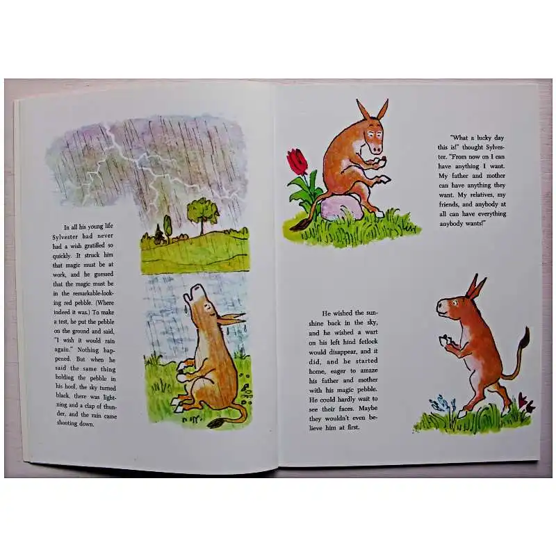 Sylvester and the Magic Pebble от William Steig обучающая английская книга с картинками карта для