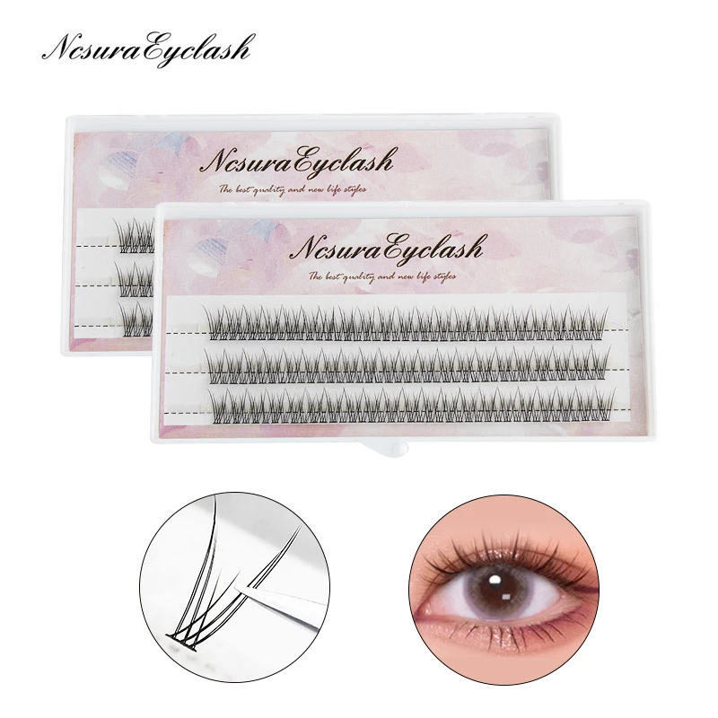 

Fishtail Type Lashes Extensions Tufts 3Rows High Quality Mink Natural Dovetail Eyelashes Clusters 12D 8-12mm Soft Makeup Tool
