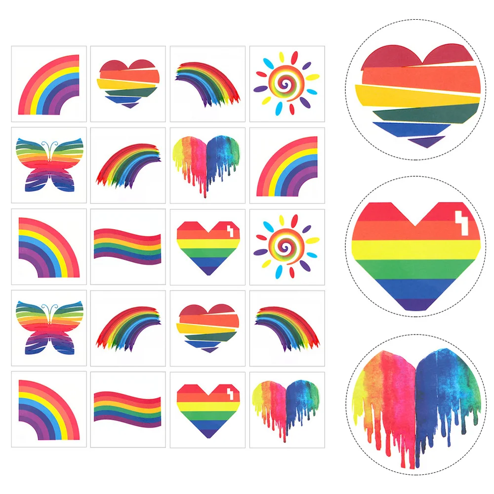 

40 Sheets Gradient Rainbow Sticker Colorful Face Decoration Tattooing Sticker