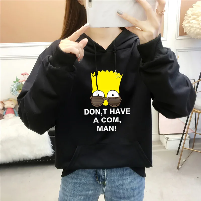 

Свободная Женская толстовка с круглым вырезом и мультяшным анимационным принтом, хлопковая толстовка, топы для студентов