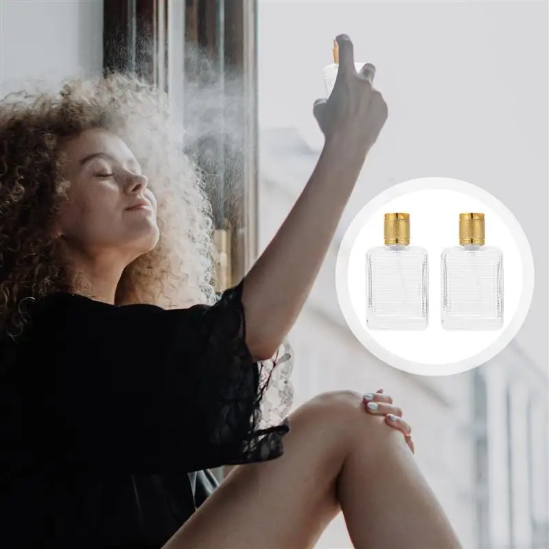

2Pcs Perfume Atomizer Portable 37ml Small Sprayer Perfume Bottle Glass Container