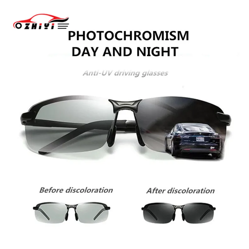 Мужские фотохромные очки ZHIYI солнцезащитные для вождения в дневное и ночное