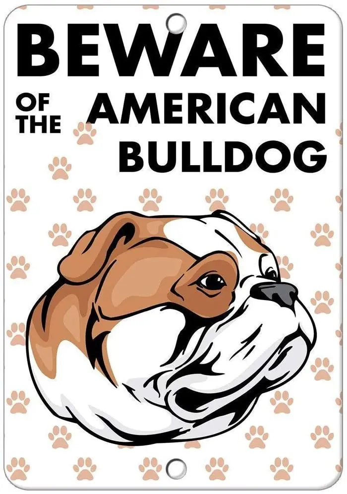 

American Bulldog Dog Retro Metal Tin Sign Plaque Poster Wall Decor Art Shabby Chic Gift