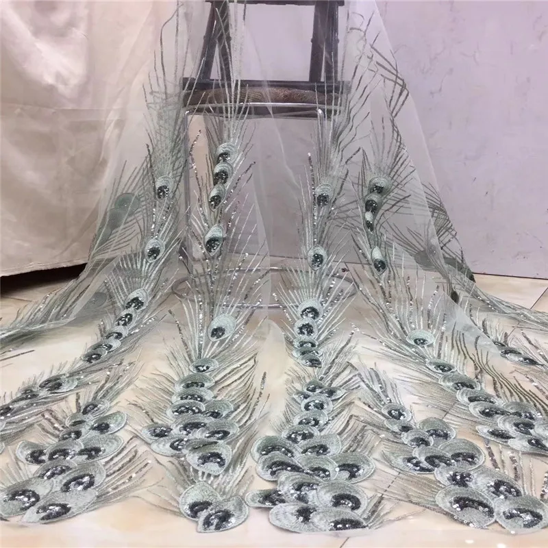 Purple Guipure Embroidery French Lace Fabric 2020 white Sequins Material Tulle Mesh Dress African | Дом и сад