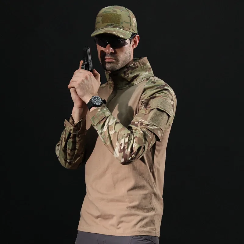 

New Tactical Military Shirt Men Long Sleeve Solider Army Shirts Multicam Uniform Us Army Frog Suit T Shirts Combat Clothing Men