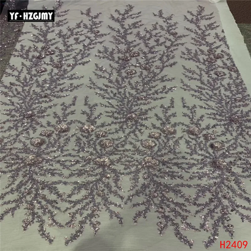 YF HZGJMY бисером/блестками Тюль Ткань кружево нигерийский африканская вышивка Чистая кружево Французская ткань для вечерние A2409 2816