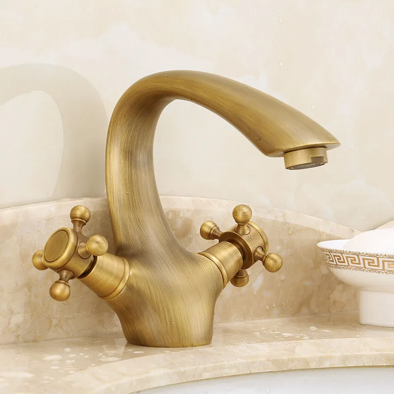 Rose Gold Brass Desk Mounted Bathroom Basin Faucets Hot Cold Mixer Double Handle Toilet Sink Water Taps For Kitchen Accessories |