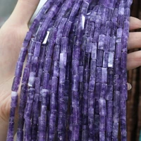 natural stone rectangular scattered bead agates crystal string beads for jewelry making diy necklace bracelet accessories 4x13mm