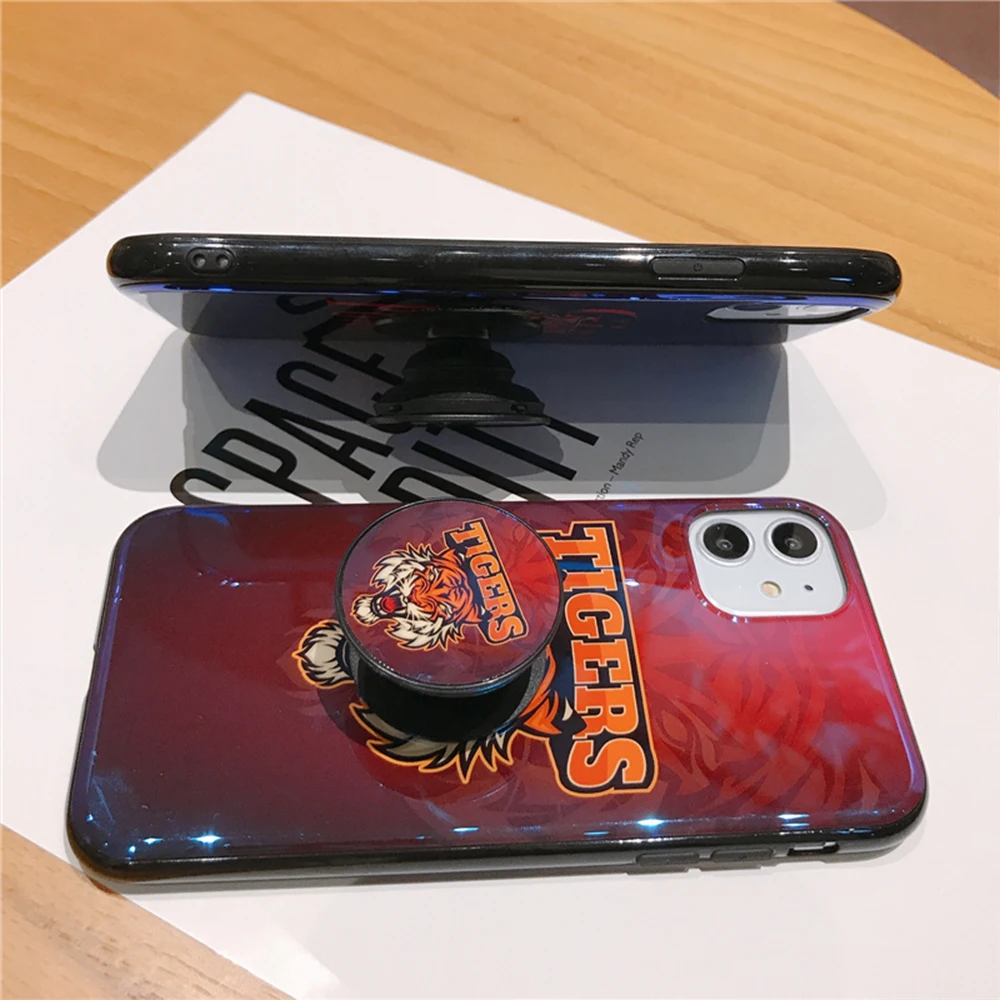 Cool Tigers lion blu-ray soft silicone cover for iphone 11 11Pro Xr Xs Max X 7 8 Plus Stand Holder Back Cover Coques |