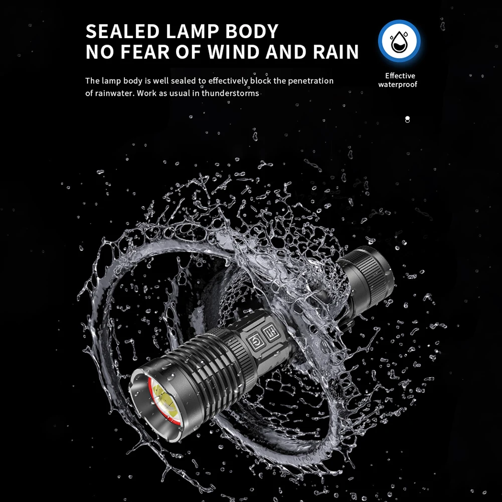 

XHP99 LED Flashlight Zoom USB 2300LM Camping Outdoor Torch Handheld Light Rechargeable Power Display Super Bright Lamp