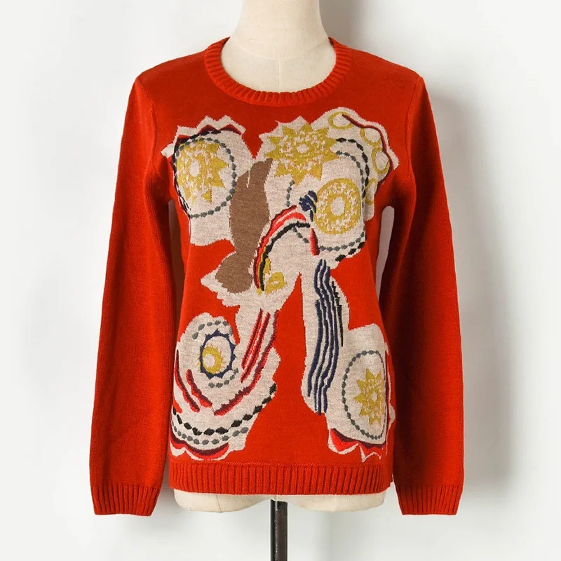 Женский джемпер женские свитера 2019 дизайнерский зимний свитер пуловер с круглым