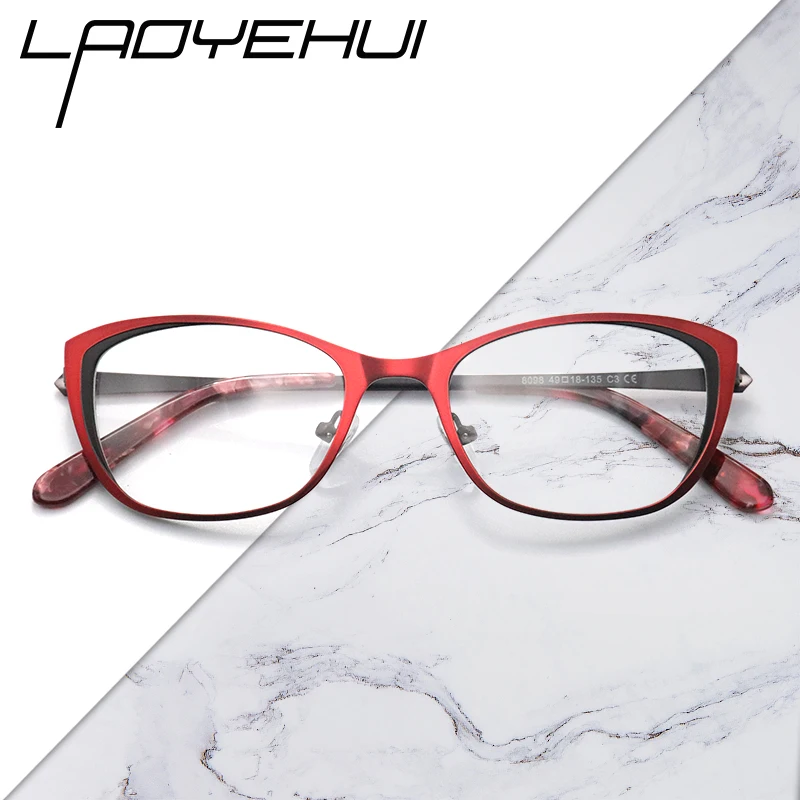 Квадратные прямоугольные очки кошачий глаз в металлической оправе прозрачные