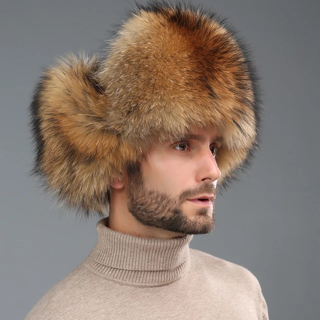 Мужская шапка с натуральным лисьим мехом, зимняя тёплая шапка ушанка 2