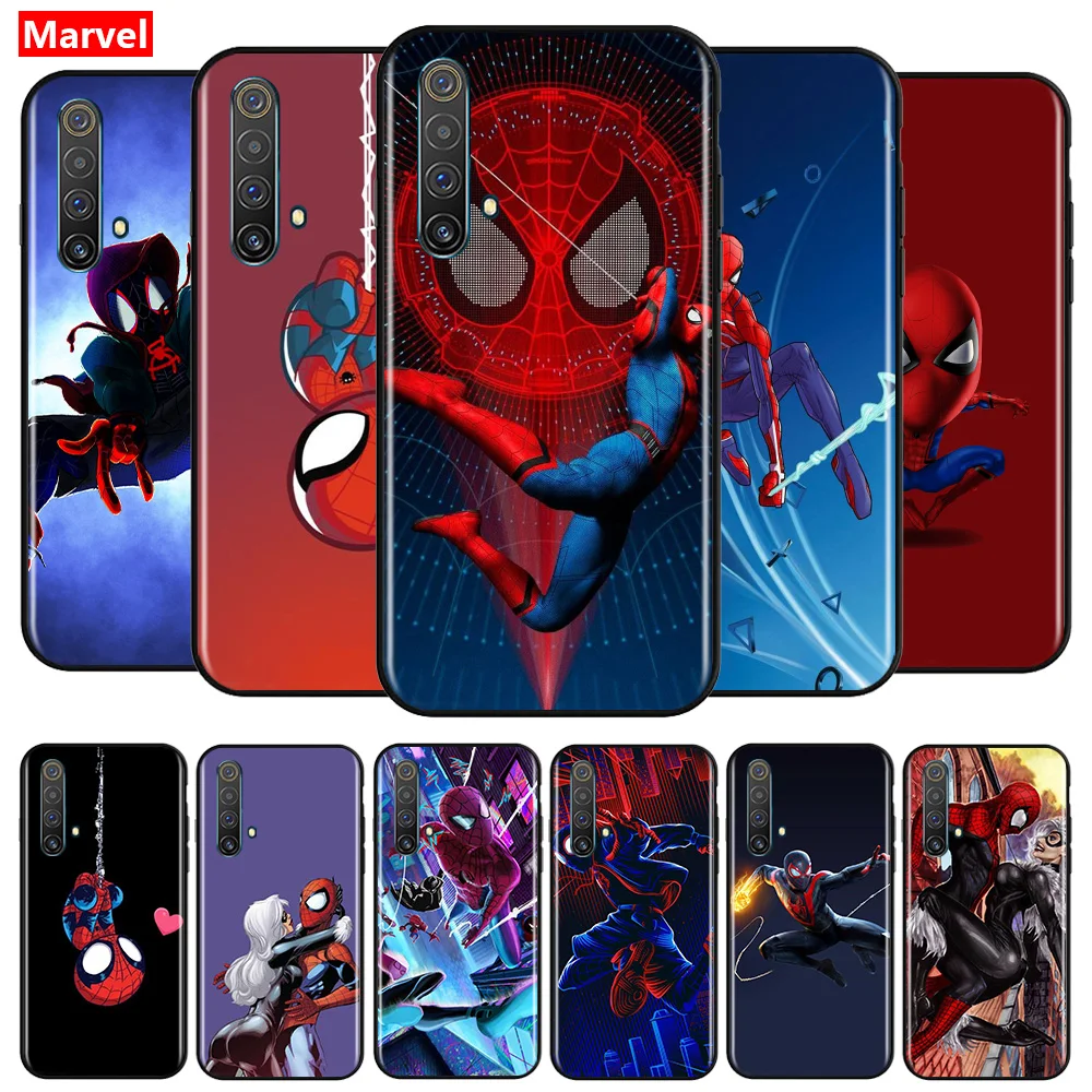 

Marvel Spider Man For OPPO Reno A 2 3 4 5 Z ACE Z/F/SE/Lite 10 X ZOOM 5 PRO Plus Pro (4G/5G) Black Silicone Soft Phone Case