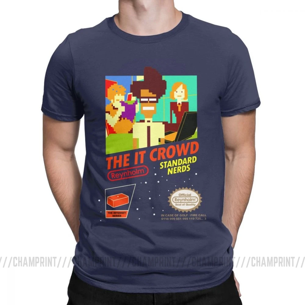 The It Crowd Nes 8 Bit футболки игровые зануды забавные гики компьютерные технологии ТВ шоу мужские футболки винтажные футболки подарок идея одежда - Цвет: Тёмно-синий