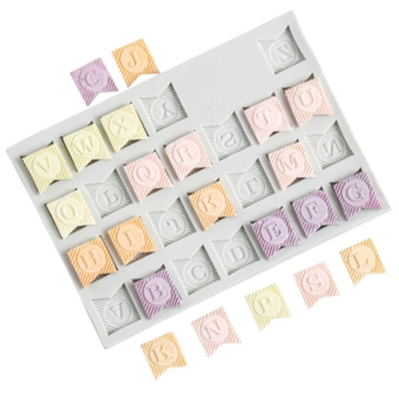Bunting Alphanumeric Mould Silicone Mold Fondant Cake Decorating Tool Gumpaste Sugarcraft Chocolate Forms Bakeware