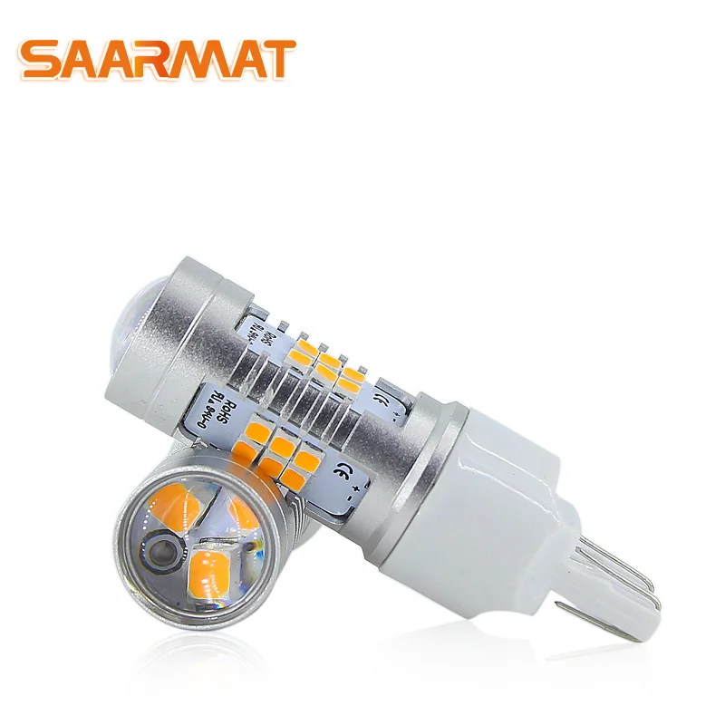 

2x LED White T20 W21/5W reverse light 7440 7443 Yellow Turn signal 580 Brake Parking bulb DRL 12V