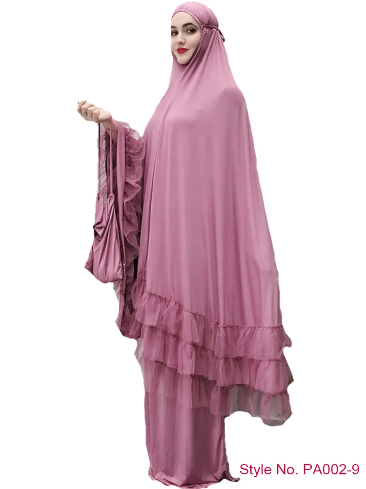 Purple Prayer Khimar Мусульманская женская молитвенная одежда Khimar юбка комплект длинное платье хиджаб Арабская абайя Jilbab Niqab Afghanistan Clothes For Namaz - Цвет: Purple Prayer Khimar