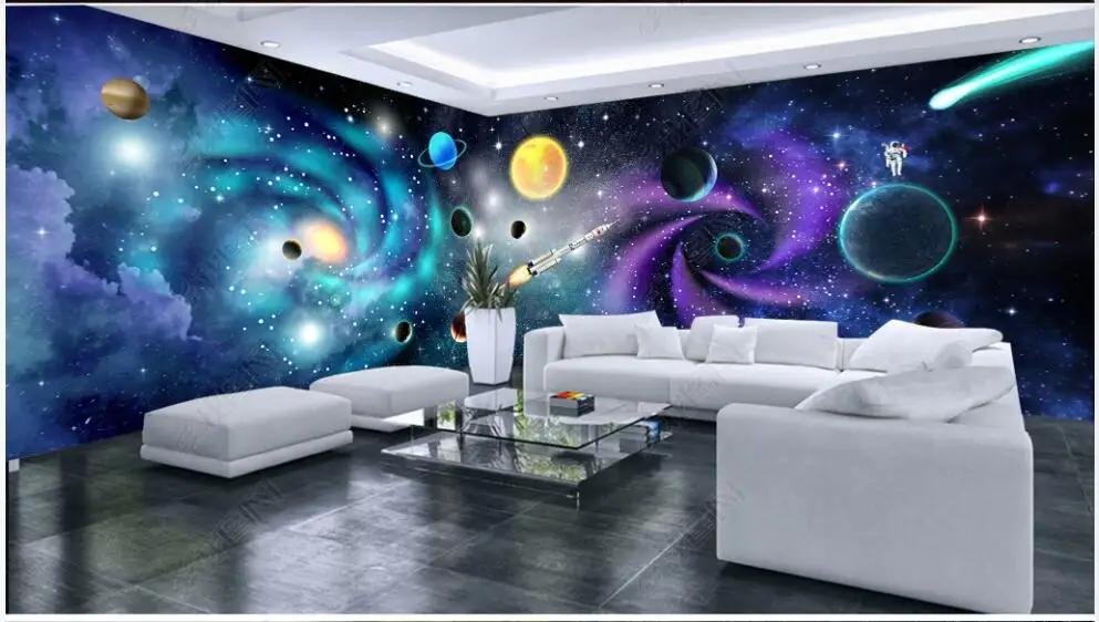 

3d photo wallpaper for walls in rolls custom mural Universe starry dream planet living room home decor 3d panels on the wall