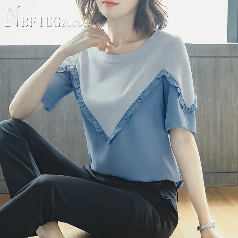 

Женская футболка с коротким рукавом и круглым вырезом