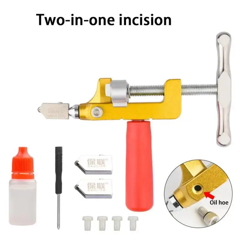 

Ceramic Tile Cutter Slicer Glass Cutting Tool Two In One 1-piece Hand-held Steel For Home Floor Decoration Boundary Opener