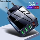 Быстрое зарядное устройство usb 3A, 3 порта со светодиодным дисплеем, универсальное зарядное устройство для iphone, Samsung, Huawei, быстрое зарядное устройство