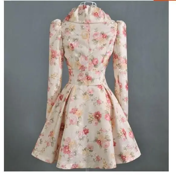 Женский Тренч ветровка пальто с принтом Новая модная женская роз одежда | Женская