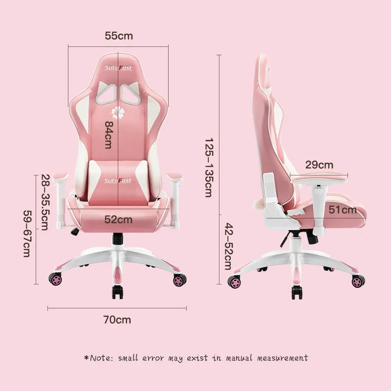 

PU Pink Chair Ergonomic Chair Computer Chair Office Chair Gaming Chair Lifting Armrest Gamer Chair Home Office Furniture