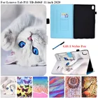 Для планшета Lenovo Tab P11 Xiaoxinpad чехол для ноутбука MacBook 11 дюймов TB-J606F Милая кошка панда окрашенные Магнитная Оболочка Чехол для Lenovo P11, чехол, чехол для планшета