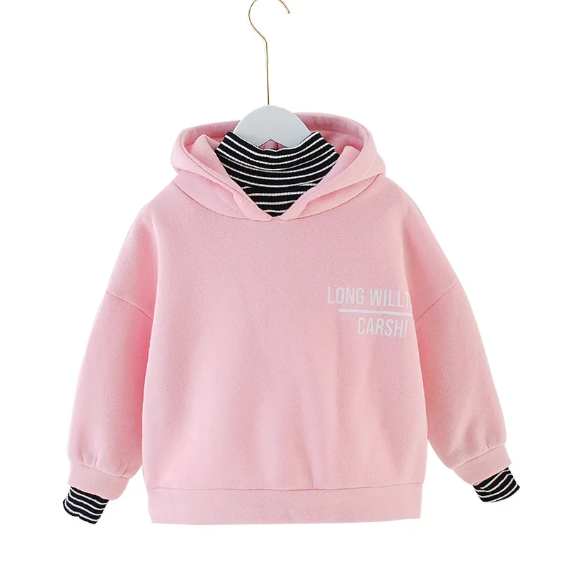 

Girls who han edition western style clothes fall 2021 new children's clothing girl hoodie qiu dong children add wool coat