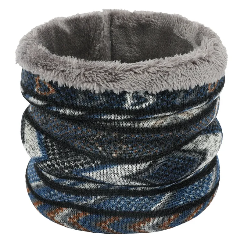 Шарф-кольцо детский зимний плотный с бархатным воротником 2019 |