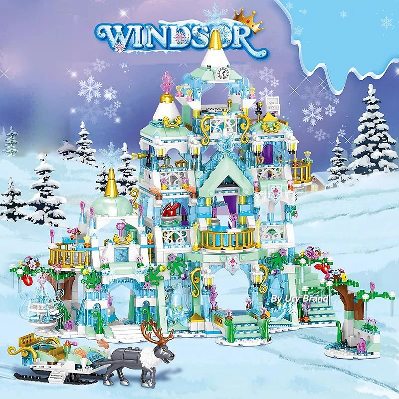 

Friends Theme Princess Luxury Ice Castles Big Playground House Dolls Bricks Building Blocks Toys for Girls DIY Educational Gifts