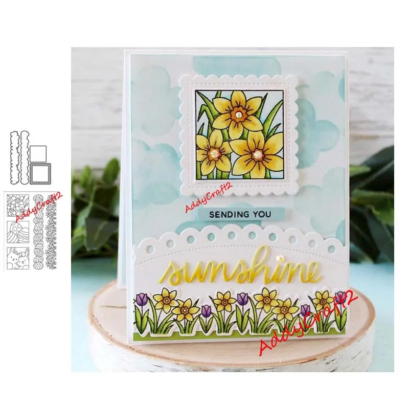 Новый Кролик цветок Буш металла резки штампы и прозрачные Прозрачная