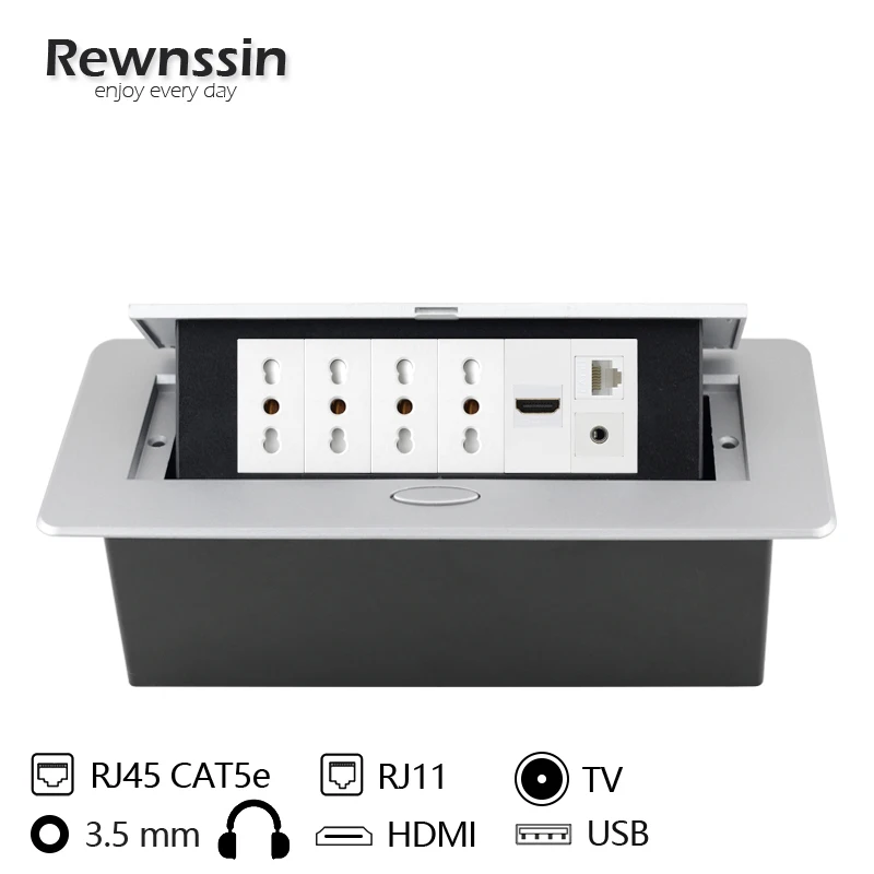 

Розетка сетевая Rewnssin, розетка сетевая Встроенная для кабинета, кабинета, HDMI, USB, RJ45, несколько портов