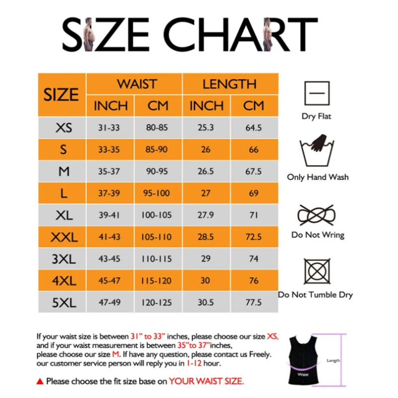 

CXZD Men Waist Trainer Vest for Weightloss Hot Neoprene Corset Body Shaper Zipper Shapewear Belly Slimming Burning Vest