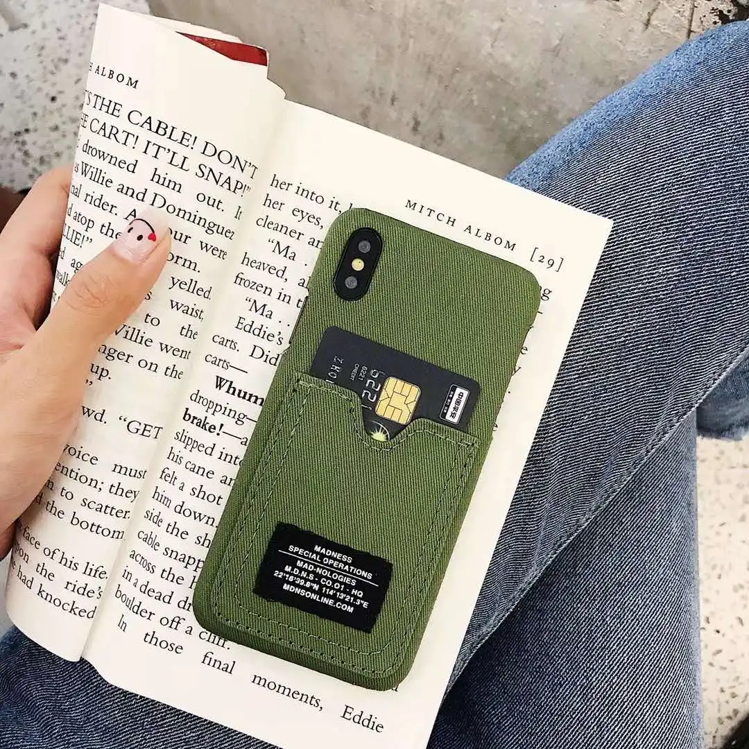 Классный кошелек для телефона чехол iPhone 6 6Plus 6s Plus 7 7Plus 8 8Plus X камуфляжная оливковая