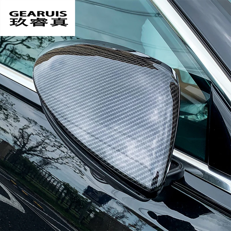 Car styling Carbon fiber for Audi A6 C8 2019 rearview mirror frame door mirror decoration covers Stickers Trim Auto accessories
