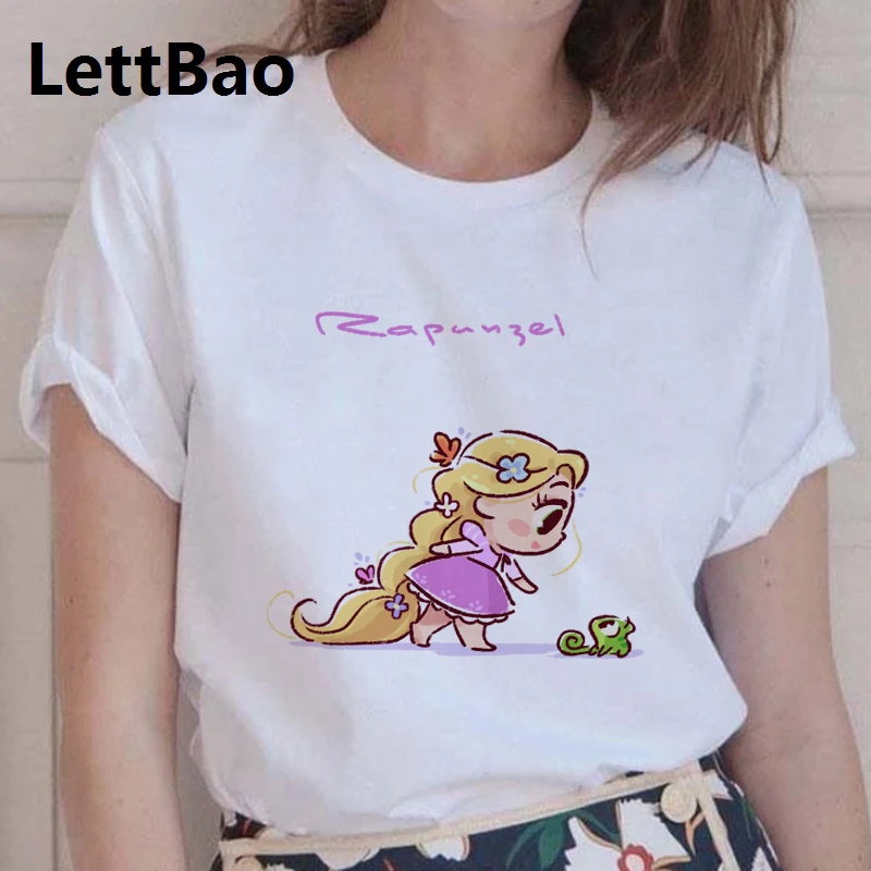 Футболка женская Милая рубашка Рапунцель Эстетическая Harajuku модная одежда 2019