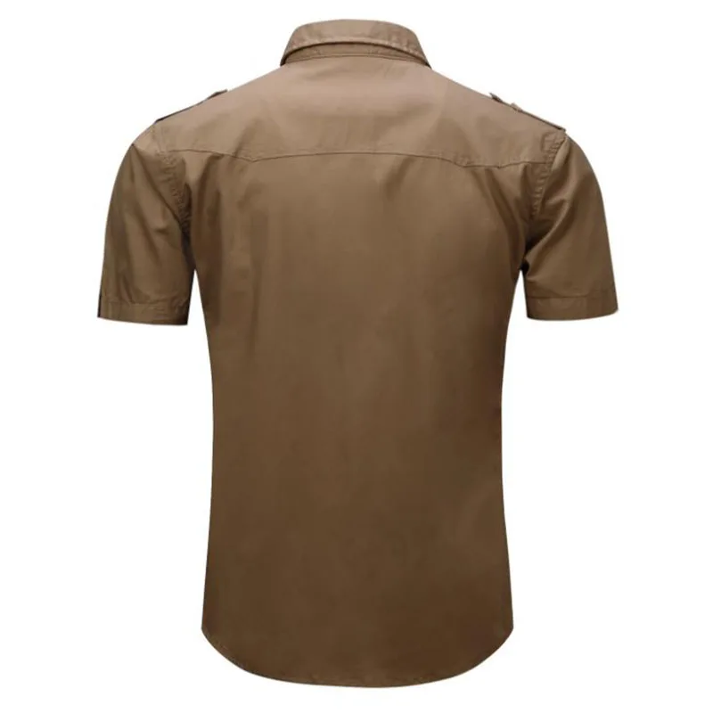 Мужские летние тактические рубашки с коротким рукавом дышащие хлопковые