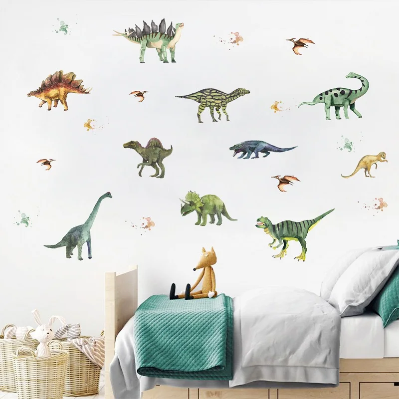 

Zollor 4PCS Cratoon Animal Dinosaur World Wall Sticker Children room Kindergarten Classroom Creative Decorative Sticker