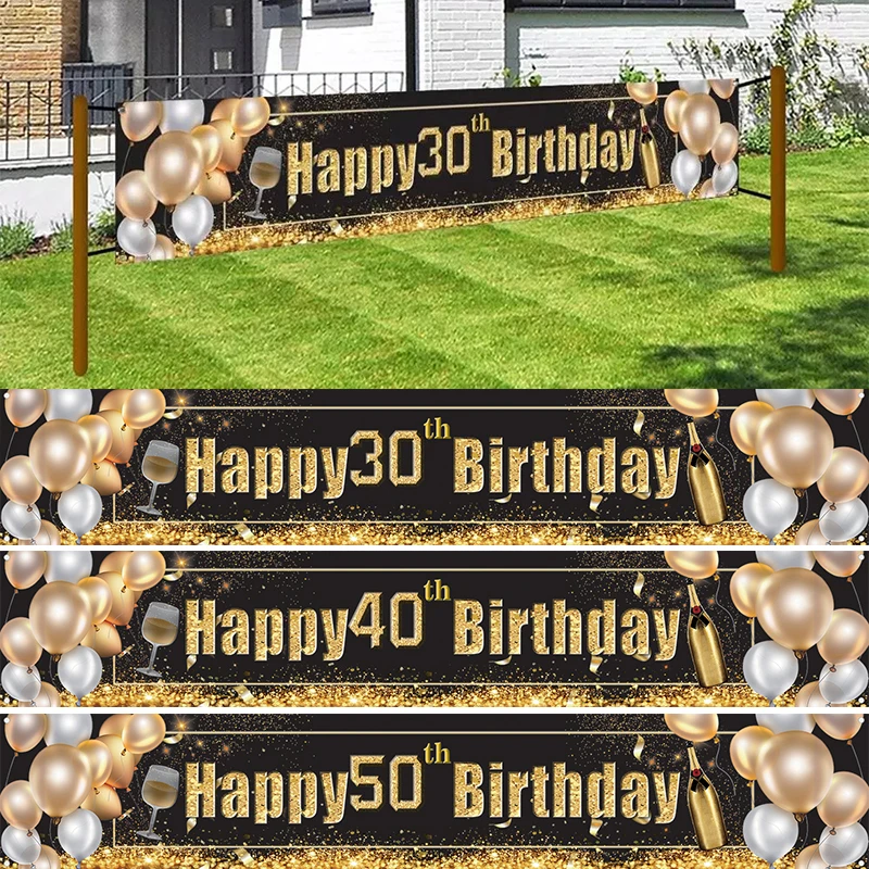 

30 40 50 60 Happy Birthday Backdrop Banner Cheers Background Banner Decors Party Supplies Indoor Outdoor Photo Booth Props Hot