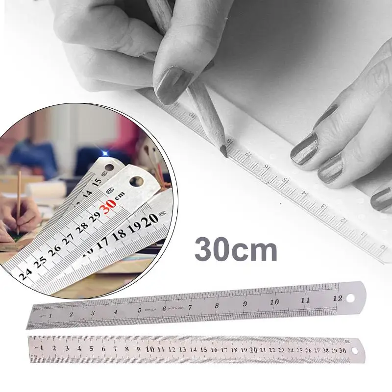 Линейка 12 дюймов точность 30 см Прямые края линейки из нержавеющей стали