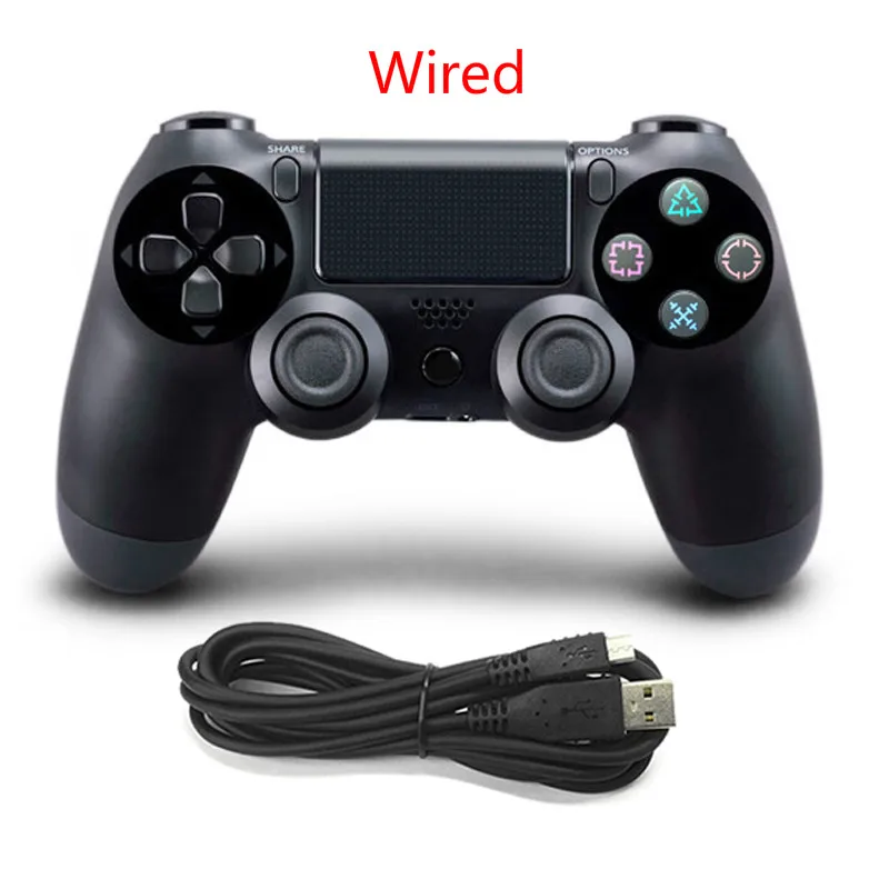 Wired Black Bluetooth беспроводной/проводной джойстик для PS4 контроллер подходит для Mando ps4 консоль для Playstation Dualshock 4 геймпад для PS3 - Цвет: Wired Black