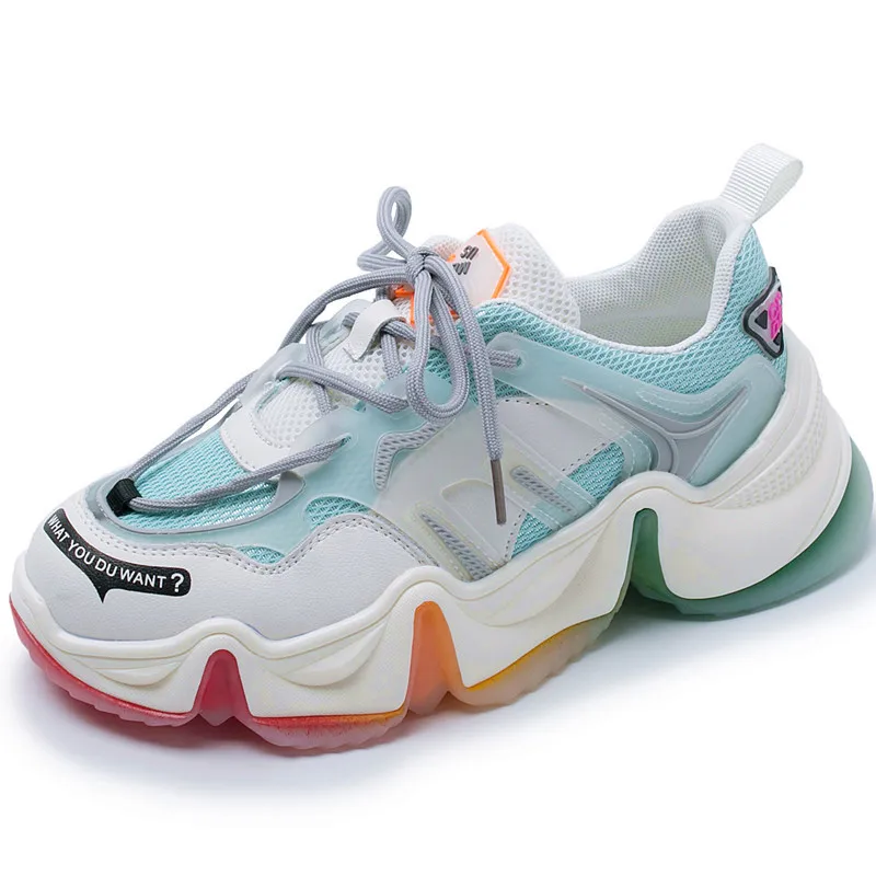 Женские кроссовки с радужной подошвой RASMEUP модные сетчатые для бега пэчворком