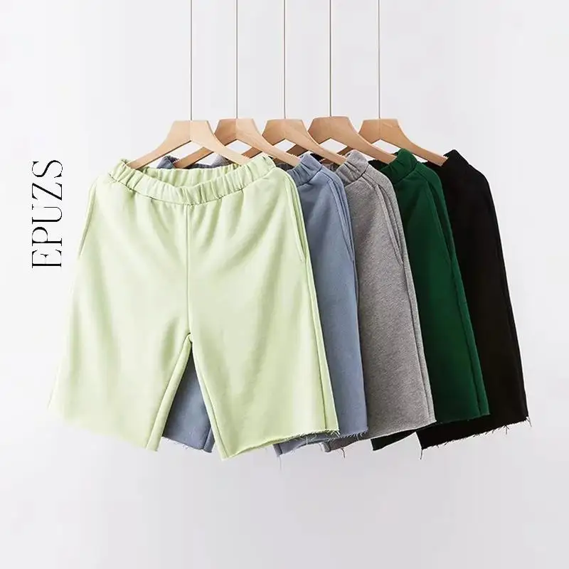 Повседневные хлопковые шорты с высокой талией женские эластичные Мини-шорты