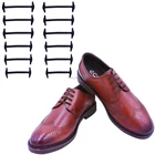 Силиконовые шнурки без завязывания, эластичные мужские кожаные шнурки для обуви, шнурки 12 шт.компл., круглые шнурки одного размера, подходят для любой обуви