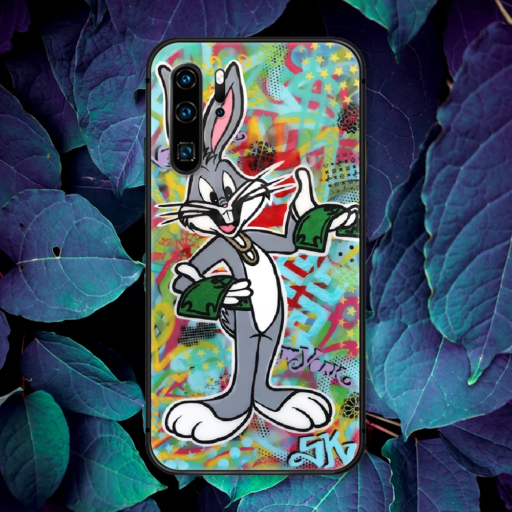 

Bugs Bunny Rabbit Cute Cartoon Phone Case For Huawei P Mate Smart 10 20 30 40 Lite Z 2019 Pro black Waterproof Silicone Hoesjes