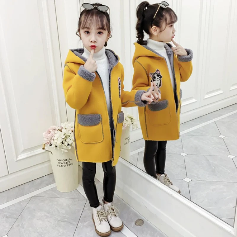 

Girls Baby's Kids Coat Jacket Outwear 2021 Hooded Thicken Warm Winter Autumn Overcoat Sport School Teenagers Children's Clothing