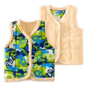 Детский флисовый жилет, куртка без рукавов, теплая безрукавка для малышей, для мальчиков и девочек, одежда для младенцев, зимнее, Осеннее, весеннее пальто с динозавром